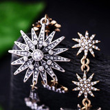 Rhinestone Stars Mismatched Dangle Earrings