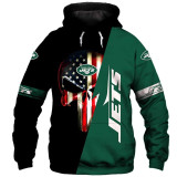 New York Jets 3D Skull Hoodie New York Jets 3D Skull Hoodie