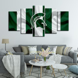 Michigan State Spartans Football Fabric Look Canvas
