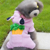 Rabbit Dog Clothes Winter Warm Dog Jumpsuit Polar