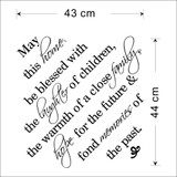 MAY this home be blessed quote wall sticker vinyl decal home room decor wedding living room decorative mura words