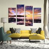 4PCS beautiful sunset seascape  Wall painting print on canvas for home decor ideas paints on wall pictures art No framed