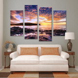4PCS beautiful sunset seascape  Wall painting print on canvas for home decor ideas paints on wall pictures art No framed