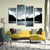 4PCS mountain lake night Wall painting print on canvas for home decor ideas paints on wall pictures art No framed