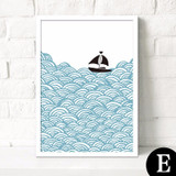 Cartoon Fish Ocean Motivational Typography Quotes Mediterranean Art Print Poster Nautical Wall Picture Canvas Painting Home Deco