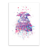 Original Watercolor Totoro Modern Japanese Anime Movie A4 Art Print Poster Abstract Wall Picture Canvas Painting Kids Room Decor