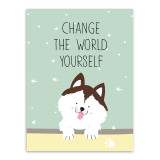 Modern Kawaii Animals Pet Cat Lion Quotes Canvas A4 Art Print Poster Nursery Wall Picture Kids Baby Room Decor Painting No Frame