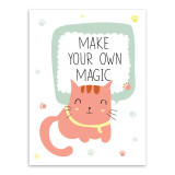 Modern Kawaii Animals Pet Cat Lion Quotes Canvas A4 Art Print Poster Nursery Wall Picture Kids Baby Room Decor Painting No Frame