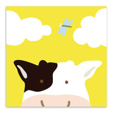 Minimalist Kawaii Animal Cow Giraffe Cartoon Canvas Art Print Poster Nursery Wall Picture Kids Room Decoration Painting No Frame