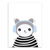 Triptych Black White Kawaii Animals Panda Cat A4 Art Prints Poster Nursery Wall Picture Canvas Painting Kids Room Decor No Frame Triptych Black White Kawaii Animals Panda Cat A4 Art Prints Poster Nursery Wall Picture Canvas Painting Kids Room Decor No Frame