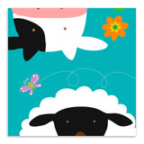 Cute Animal Farm Cow Giraffe Colorful Canvas Art Print Poster Cartoon Nursery Wall Picture Kid Baby Room Decor Painting No Frame