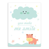 Modern Kawaii Animals Hippo Moon Quotes Canvas A4 Art Print Poster Nursery Wall Picture Kids Baby Room Decor Painting No Frame