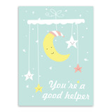 Modern Kawaii Animals Hippo Moon Quotes Canvas A4 Art Print Poster Nursery Wall Picture Kids Baby Room Decor Painting No Frame