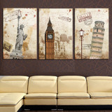 3 Pcs(No Frame) Wall Art Modern The City Landscape HD Picture Home Decoration Living Room Canvas Print Painting Canvas Picture
