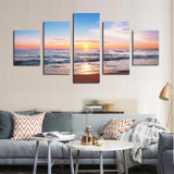 5 Piece(No Frame) Sunset sea Modern Home Wall Decor Canvas Picture Art HD Print Painting On Canvas for Living Room