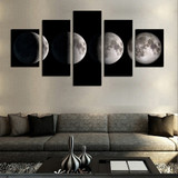 5 Piece(No Frame)Moon Modern Home Wall Decor Canvas Picture Art HD Print Painting On Canvas for Living Room