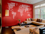 Words World map  wall decor Vinyl