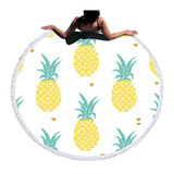 Cartoon Pineapple Round Beach Towel