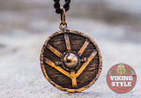 Viking Shield Pendant - Fehu, Bronze Viking Shield Pendant - Fehu, Bronze