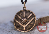 Viking Shield Pendant - Fehu, Bronze Viking Shield Pendant - Fehu, Bronze
