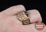 Viking Helmet Ring III - Bronze