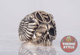 Fehu Rune Ring - Skull, Bronze Fehu Rune Ring - Skull, Bronze