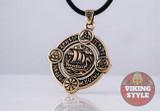 Viking Ship Pendant VI - Drakkar, Bronze