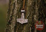 Mjölnir Pendant - Stripe, 925 Silver