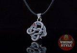Jörmungandr Pendant - Red Zirconia, 925 Silver