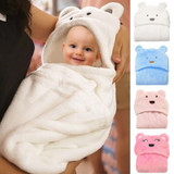 Cute Animal Cartoon Super Soft Babies Blanket Hooded