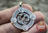 Huginn & Muninn Pendant - Norse Symbols, 925 Silver