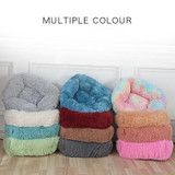 Plush Cat and dog Bed House Warm Soft Square Nest Winter Pet Cushion Mats