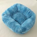 Plush Cat and dog Bed House Warm Soft Square Nest Winter Pet Cushion Mats