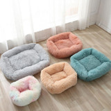 Plush Cat and dog Bed House Warm Soft Square Nest Winter Pet Cushion Mats