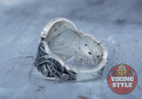Vegvísir Ring - Wolf, 925 Silver