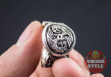 Huginn & Muninn Ring - Wolf, 925 Silver
