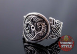 Huginn & Muninn Ring - Wolf, 925 Silver