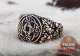 Jörmungandr Ring - Oak Leaves, Bronze