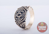 Jörmungandr Ring - Oak Leaves, Bronze