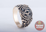 Jörmungandr Ring - Oak Leaves, Bronze