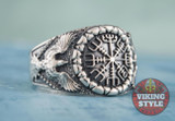 Vegvísir Ring - Corvus, 925 Silver