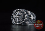 Vegvísir Ring - Corvus, 925 Silver