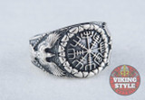 Vegvísir Ring - Corvus, 925 Silver