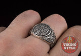 Vegvísir Ring - Ravens, 925 Silver