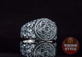 Jörmungandr Ring - Oak Leaves, 925 Silver