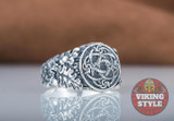 Jörmungandr Ring - Oak Leaves, 925 Silver
