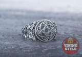 Jörmungandr Ring - Oak Leaves, 925 Silver