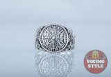 Vegvísir Ring - Oak Leaves, 925 Silver