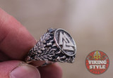 Valknut Ring - Oak Leaves, 925 Silver