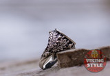 Valknut Ring - Oak Leaves, 925 Silver